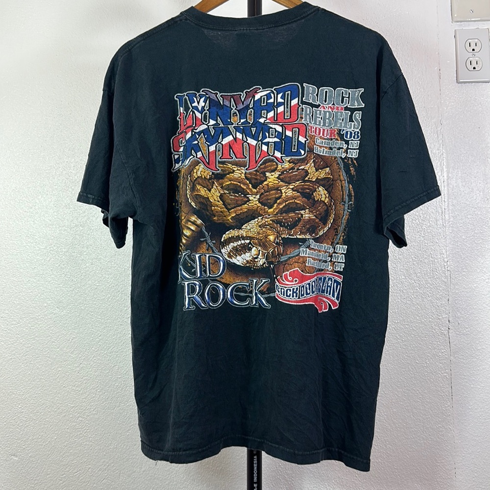 2008 Lynyrd Skynyrd Kid Rock Rock & Rebels Tour Double Sided T-Shirt Size XL